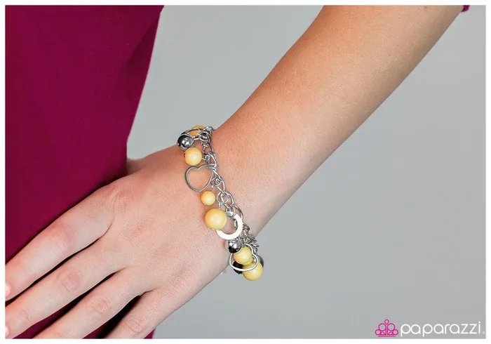 Paparazzi Jewelry Bracelets Paparazzi Bracelet Listen To Your Heart Yellow
