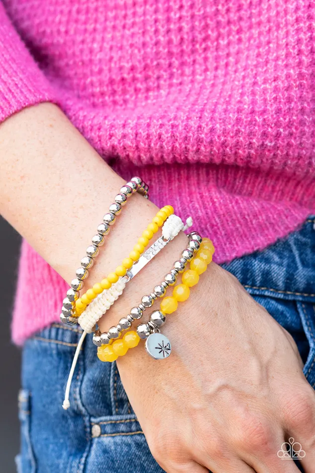 Paparazzi Jewelry Bracelets Paparazzi Bracelet Offshore Outing Yellow