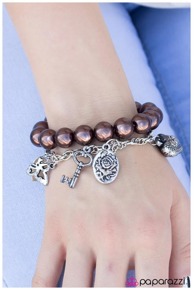 Paparazzi Jewelry Bracelets Paparazzi Bracelet Oh So Charming Brown