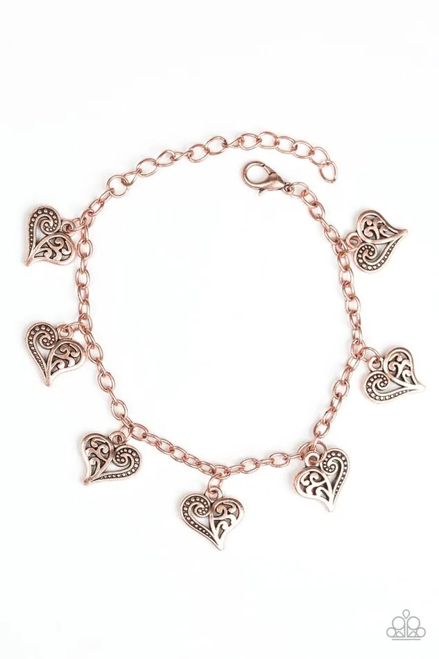 Paparazzi Jewelry Bracelets Paparazzi Bracelet Turn Up The HEART Copper