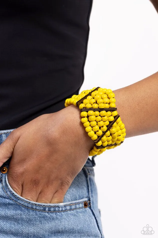 Paparazzi Jewelry Bracelets Paparazzi Bracelet Way Off TROPIC Yellow