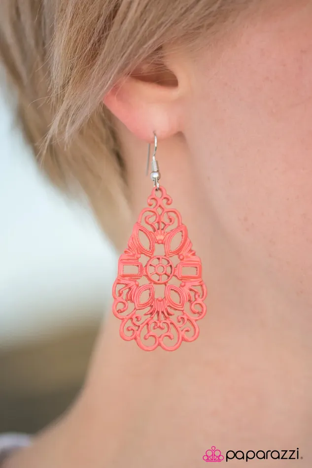 Paparazzi Jewelry Earrings Paparazzi Earring Garden Tea Party Orange