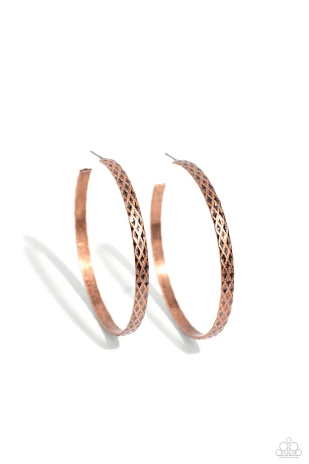 Paparazzi Jewelry Earrings Paparazzi Earring HOOPDeDo Copper Paparazzi Jewelry Earrings Paparazzi Earring HOOPDeDo Copper
