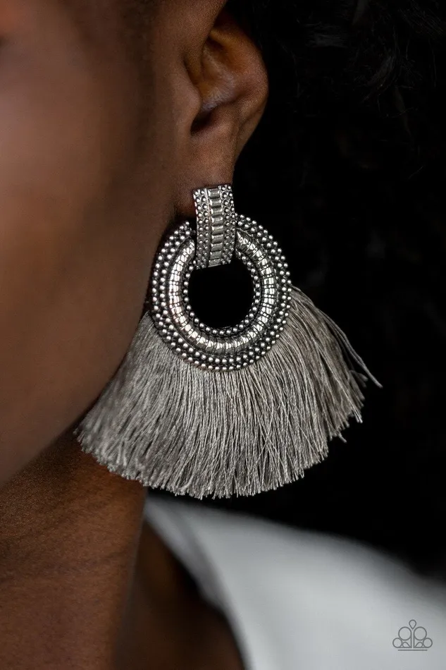 Paparazzi Jewelry Earrings Paparazzi Earring I Am Spartacus Silver