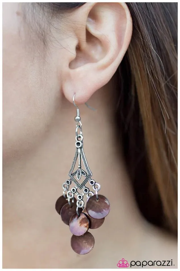 Paparazzi Jewelry Earrings Paparazzi Earring Keep in Touch Brown