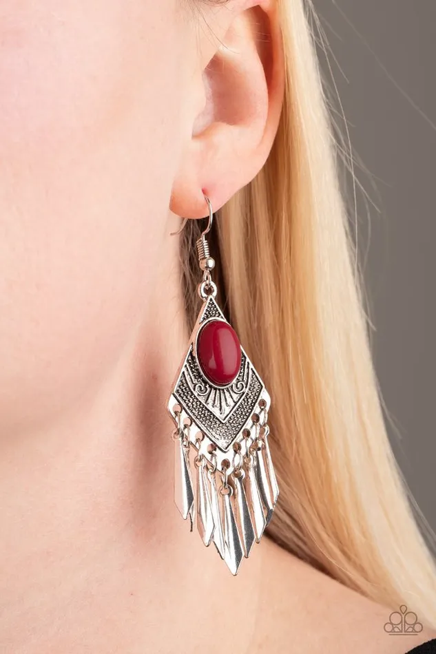 Paparazzi Jewelry Earrings Paparazzi Earring Mostly MonteZUMBA Red