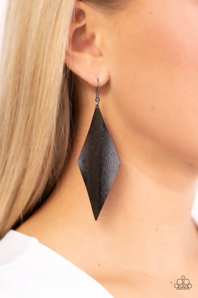 Paparazzi Jewelry Earrings Paparazzi Earring Retro Rally Black