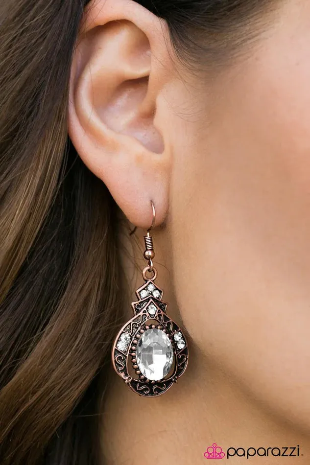 Paparazzi Jewelry Earrings Paparazzi Earring Royal Palace Copper