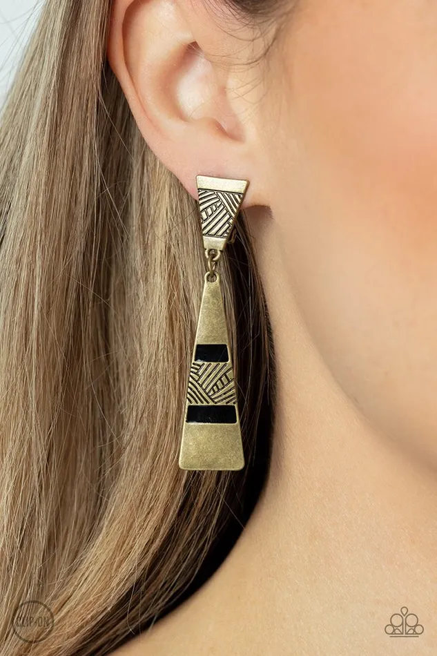 Paparazzi Jewelry Earrings Paparazzi Earring Safari Seeker Brass