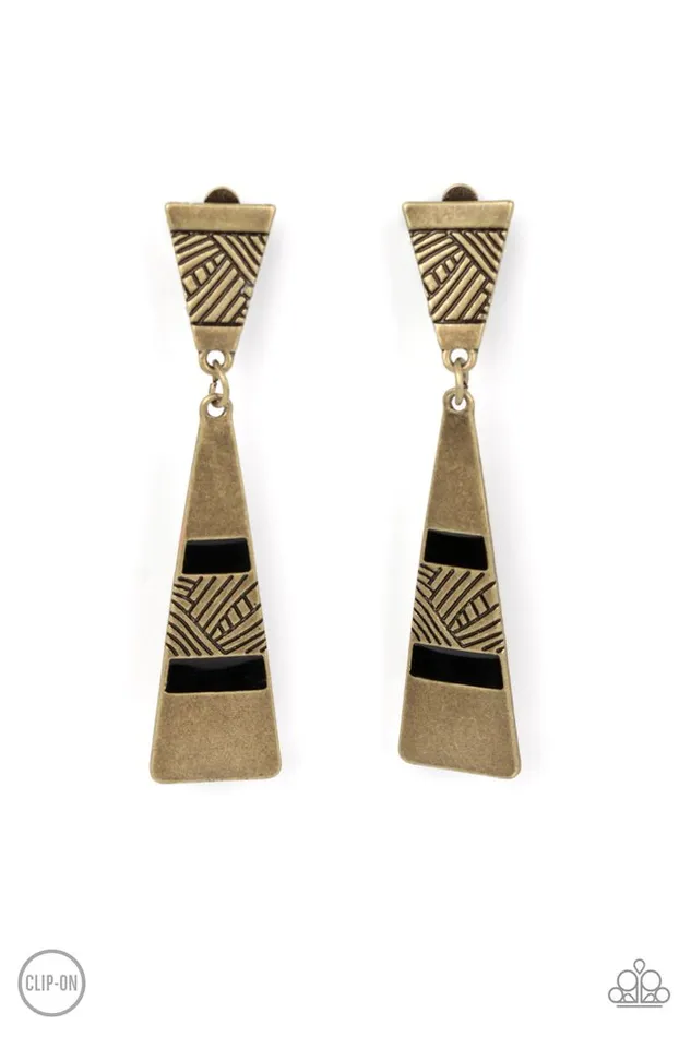 Paparazzi Jewelry Earrings Paparazzi Earring Safari Seeker Brass