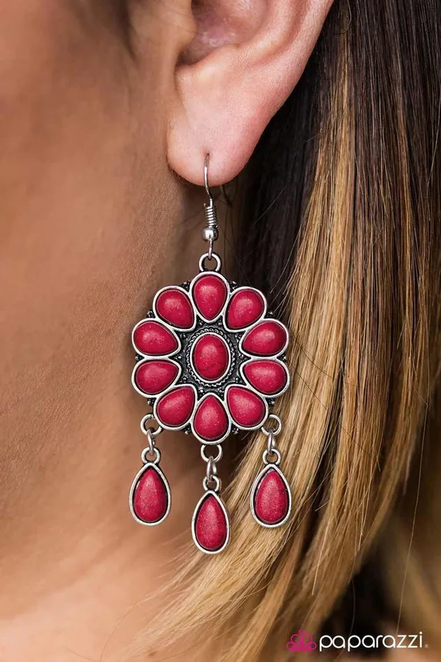 Paparazzi Jewelry Earrings Paparazzi Earring Stone Harmony Red