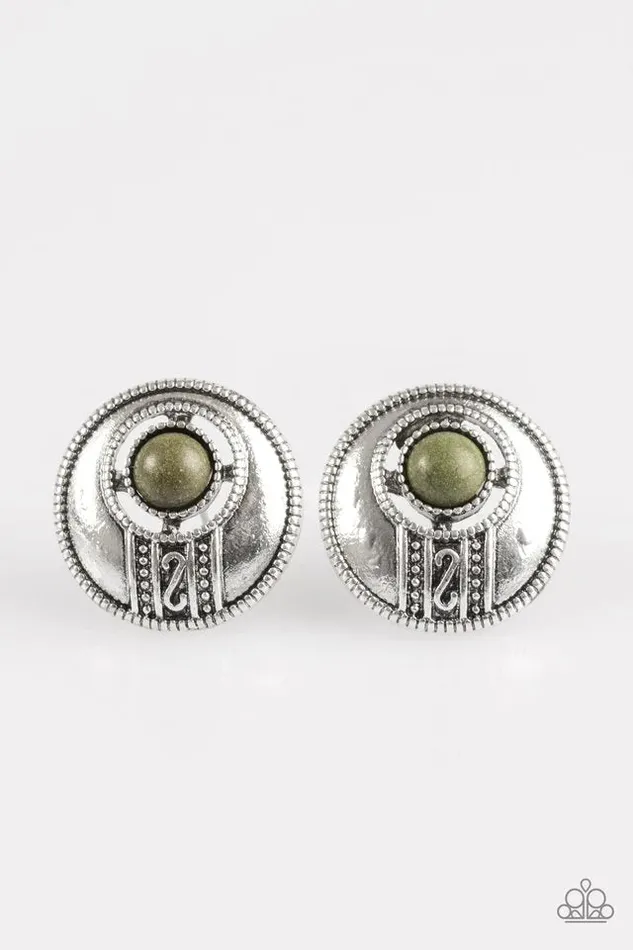 Paparazzi Jewelry Earrings Paparazzi Earring The Four Corners Green