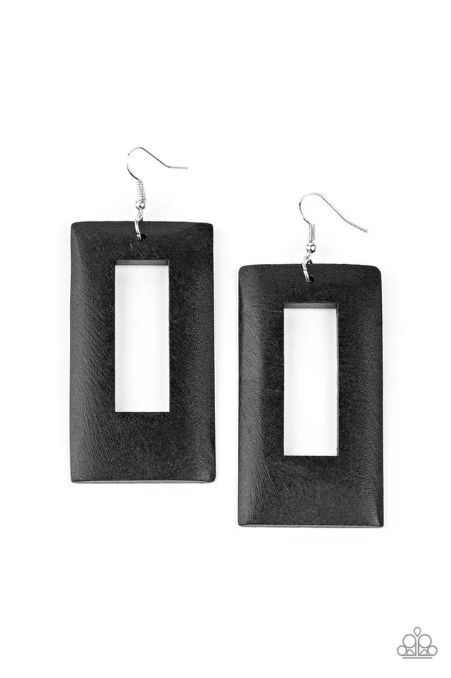 Paparazzi Jewelry Earrings Paparazzi Earring Totally Framed Black Paparazzi Jewelry Earrings Paparazzi Earring Totally Framed Black