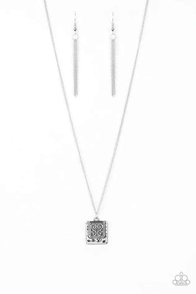Paparazzi Jewelry Necklaces Paparazzi Necklace Back To Square One Silver