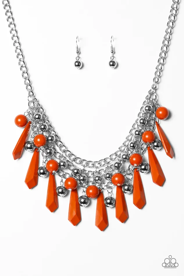 Paparazzi Jewelry Necklaces Paparazzi Necklace Diva Dynamics Orange
