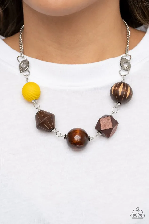 Paparazzi Jewelry Necklaces Paparazzi Necklace Eco Extravaganza Yellow