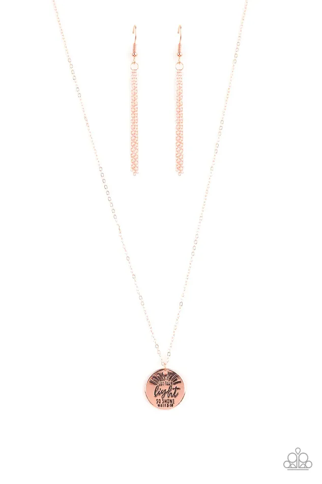 Paparazzi Jewelry Necklaces Paparazzi Necklace Let Your Light So Shine Copper
