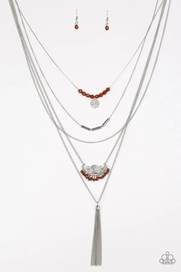 Paparazzi Jewelry Necklaces Paparazzi Necklace Malibu Mixer Brown
