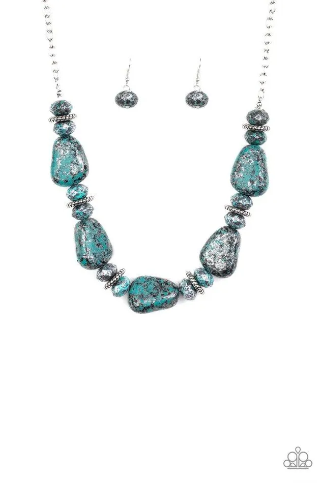 Paparazzi Jewelry Necklaces Paparazzi Necklace Prehistoric Fashionista Blue