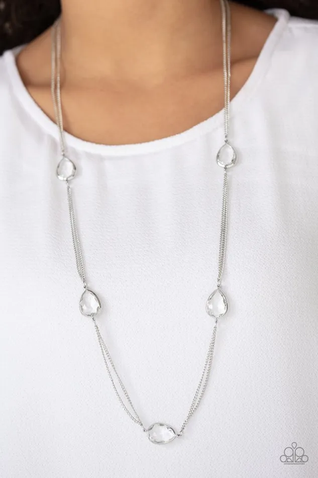 Paparazzi Jewelry Necklaces Paparazzi Necklace Teardrop Timelessness White