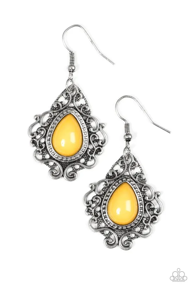 Paparazzi Jewelry Paparazzi Earring Grand Cayman Grandeur Yellow Earrings