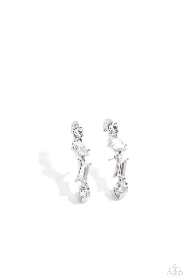 Paparazzi Jewelry Paparazzi Earring Sliding Shimmer White Earrings Paparazzi Jewelry Paparazzi Earring Sliding Shimmer White Earrings