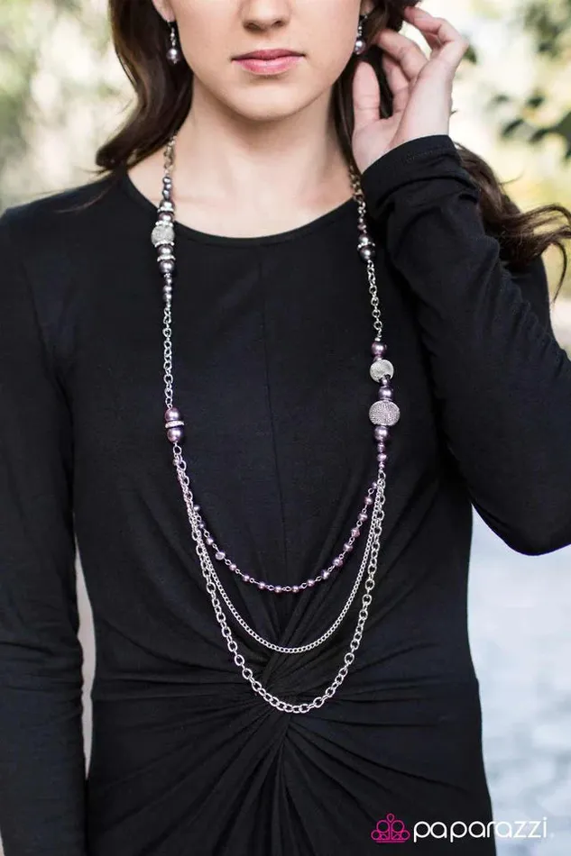 Paparazzi Jewelry Paparazzi Necklace Enmeshed In Elegance Purple Necklaces