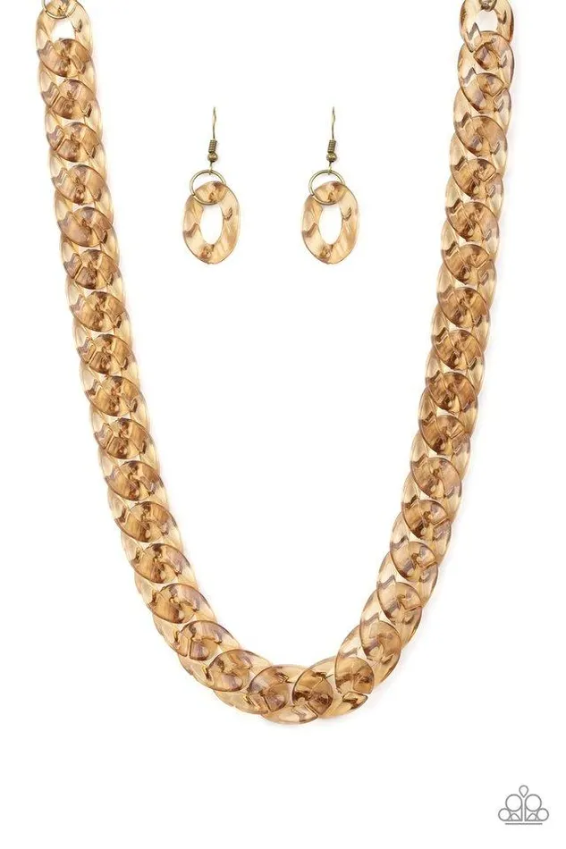 Paparazzi Jewelry Paparazzi Necklace Put It On Ice Brass Necklaces