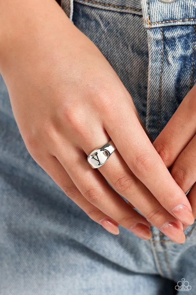 Paparazzi Jewelry Rings Paparazzi Ring Monogram Memento Silver Y