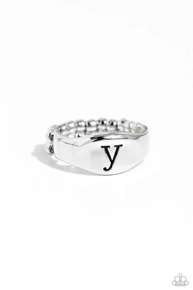 Paparazzi Jewelry Rings Paparazzi Ring Monogram Memento Silver Y Paparazzi Jewelry Rings Paparazzi Ring Monogram Memento Silver Y