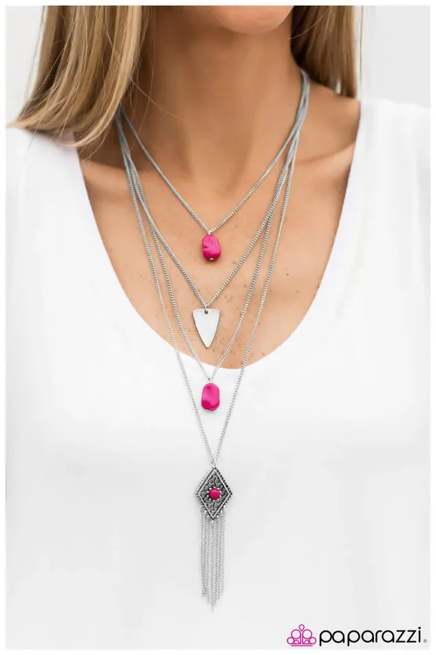 Paparazzi Necklace A Gypsy Soul Pink Paparazzi Jewelry Necklaces