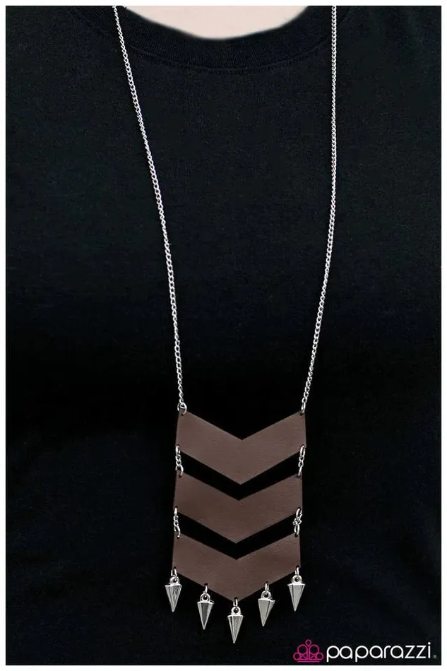 Paparazzi Necklace A Taste for Danger Brown Paparazzi Jewelry Necklaces