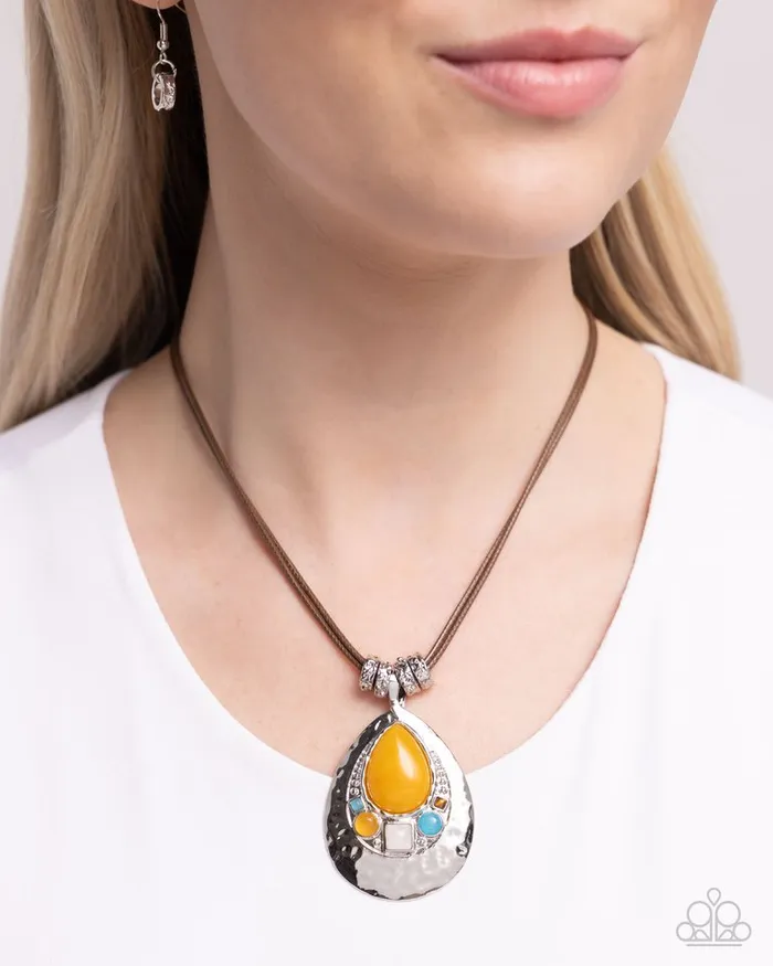 Paparazzi Necklace Admirably Artisan Yellow Paparazzi Jewelry Necklaces
