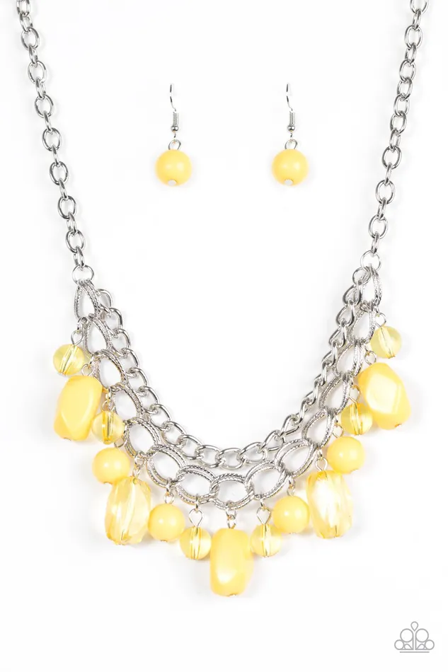 Paparazzi Necklace Brazilian Bay Yellow Paparazzi Jewelry Necklaces