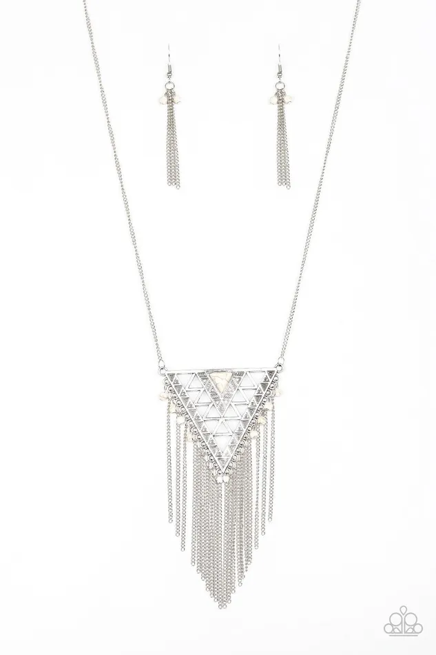 Paparazzi Necklace Colorfully Colossal White Paparazzi Jewelry Necklaces