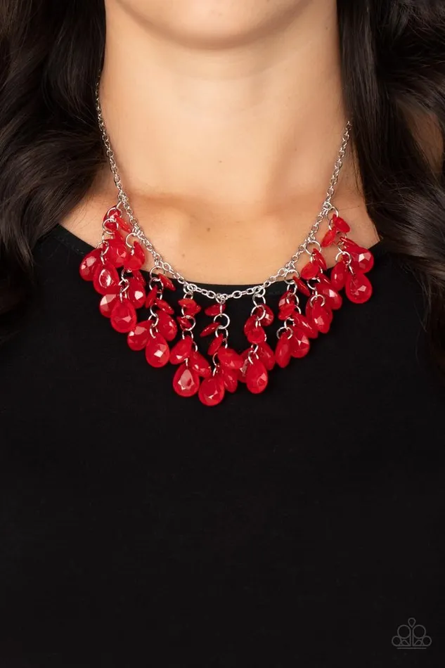 Paparazzi Necklace Crystal Cabaret Red Paparazzi Jewelry Necklaces