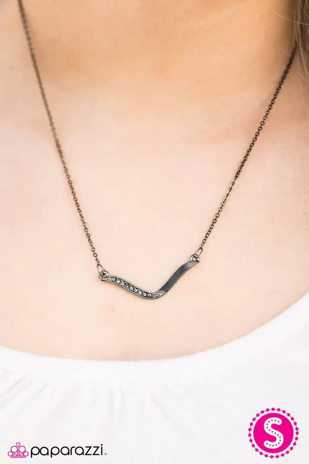 Paparazzi Necklace Find Your Wings Black Paparazzi Jewelry Necklaces