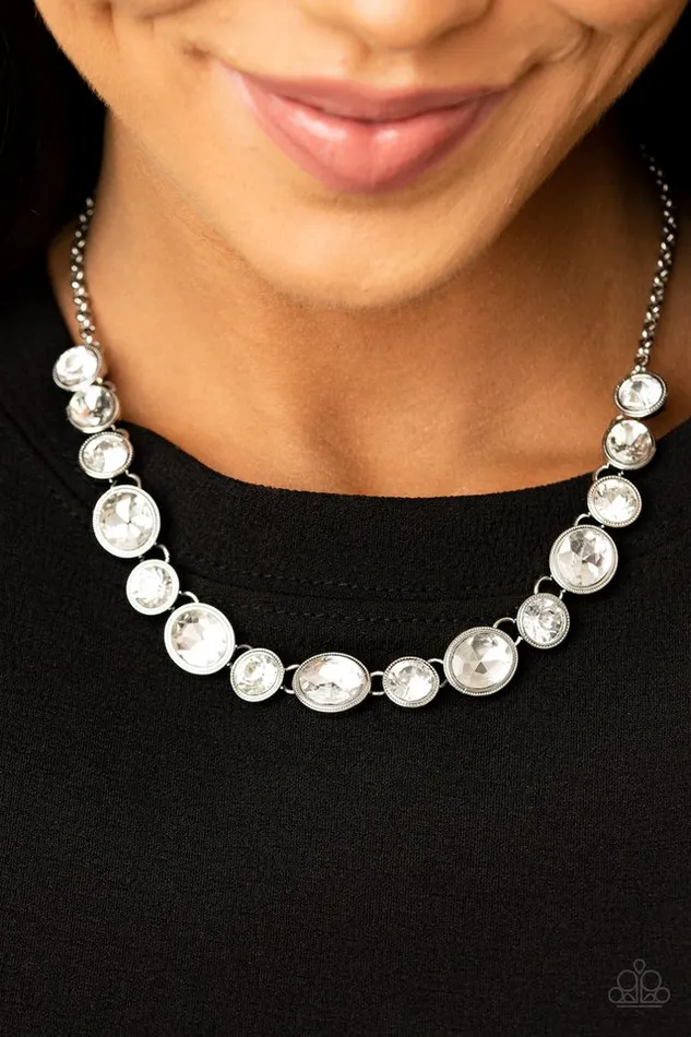 Paparazzi Necklace Girls Gotta Glow White Paparazzi Jewelry Necklaces