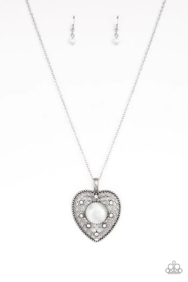 Paparazzi Necklace One Heart White Paparazzi Jewelry Necklaces