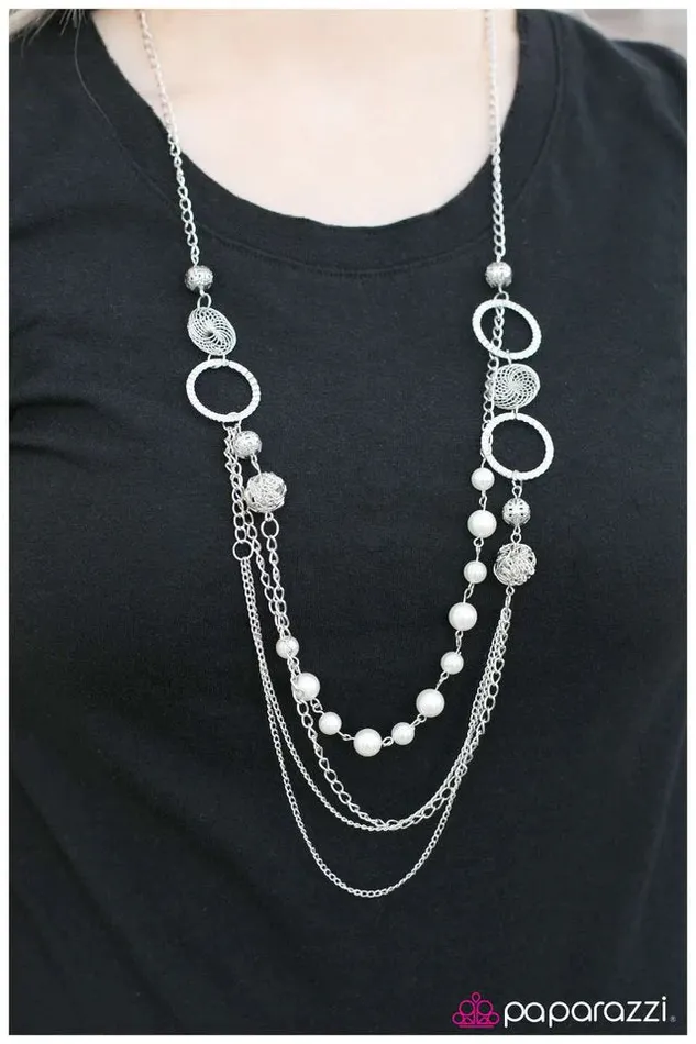 Paparazzi Necklace Ready for Romance White Paparazzi Jewelry Necklaces