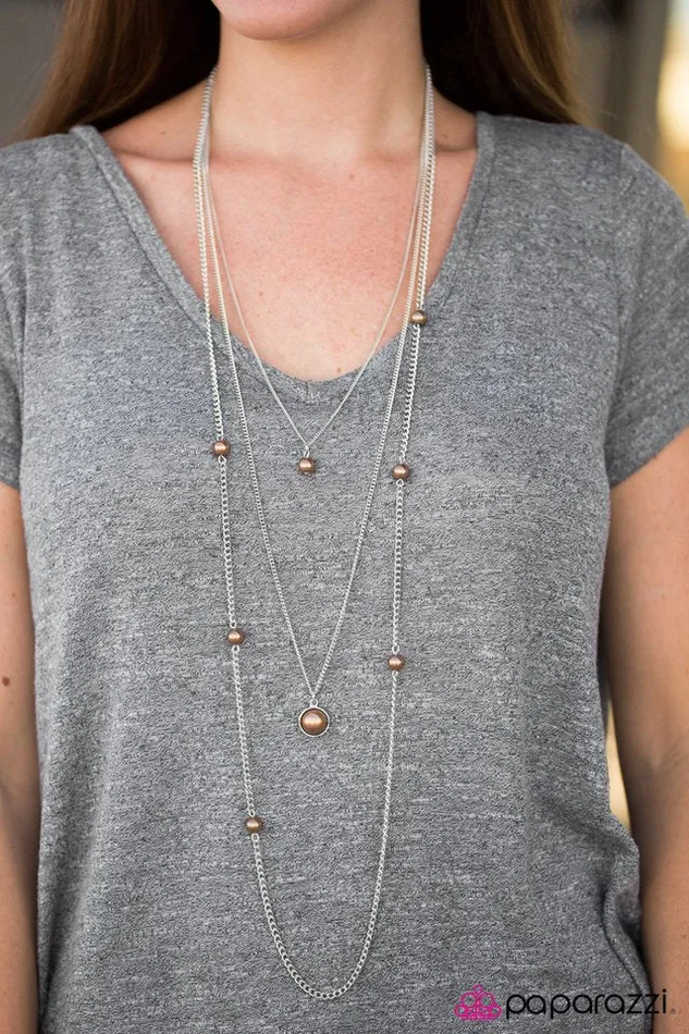 Paparazzi Necklace Runway Shine Brown Paparazzi Jewelry Necklaces