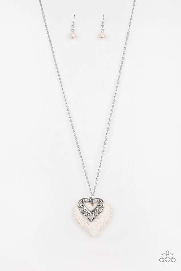 Paparazzi Necklace Southern Heart White Paparazzi Jewelry Necklaces