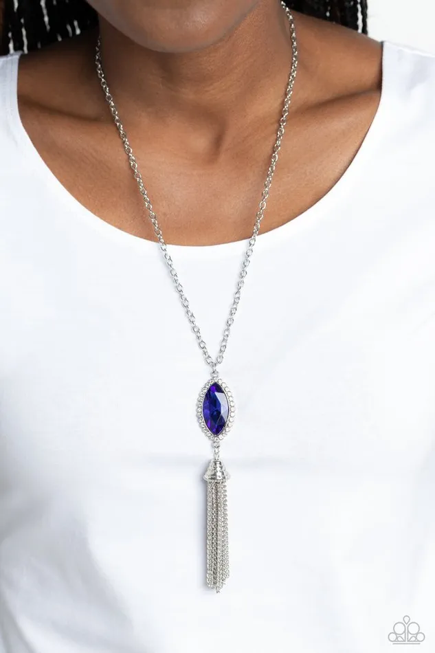 Paparazzi Necklace Tassel Tabloid Blue Paparazzi Jewelry Necklaces