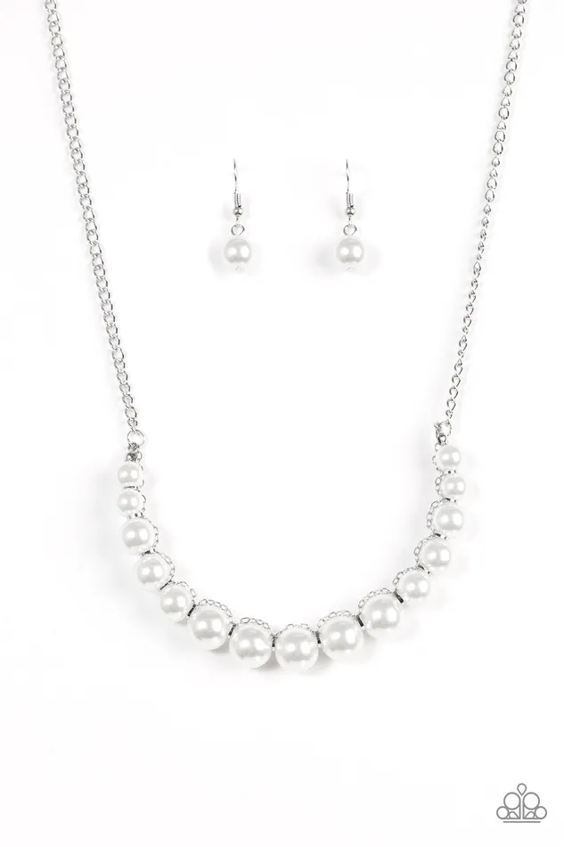 Paparazzi Necklace The FASHION Show Must Go On White Paparazzi Jewelry Necklaces