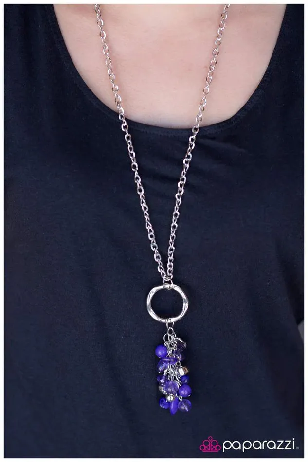 Paparazzi Necklace To The Ends of the Earth Purple Paparazzi Jewelry Necklaces