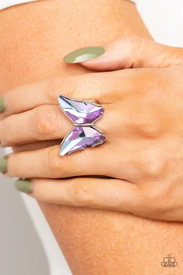 Paparazzi Ring Fluorescent Flutter Purple Paparazzi Jewelry Rings
