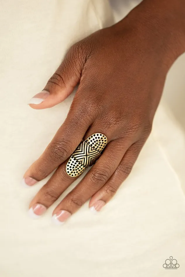 Paparazzi Ring Guru Grunge Brass Paparazzi Jewelry Rings