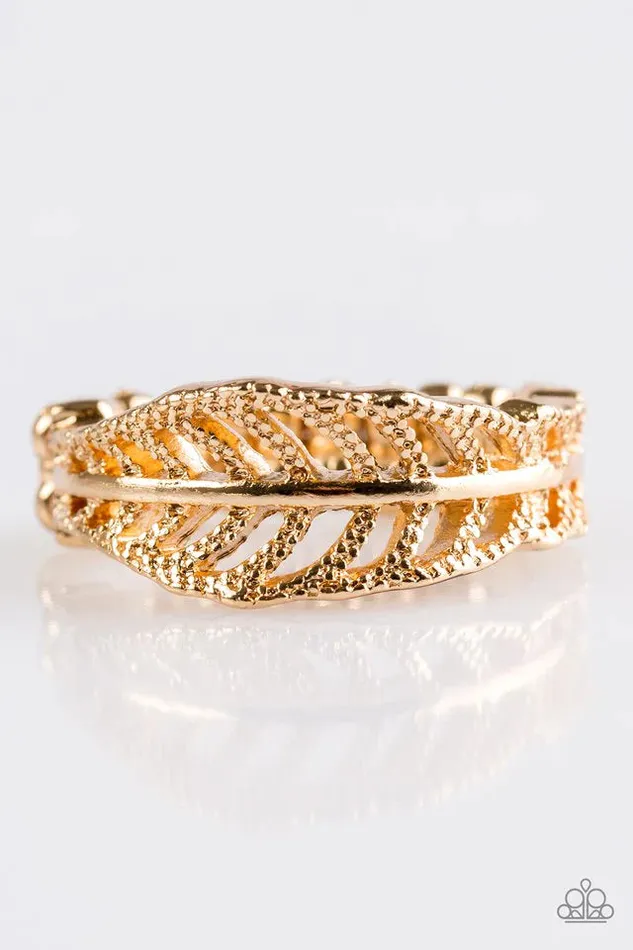 Paparazzi Ring Only Time QUILL Tell Gold Paparazzi Jewelry Rings