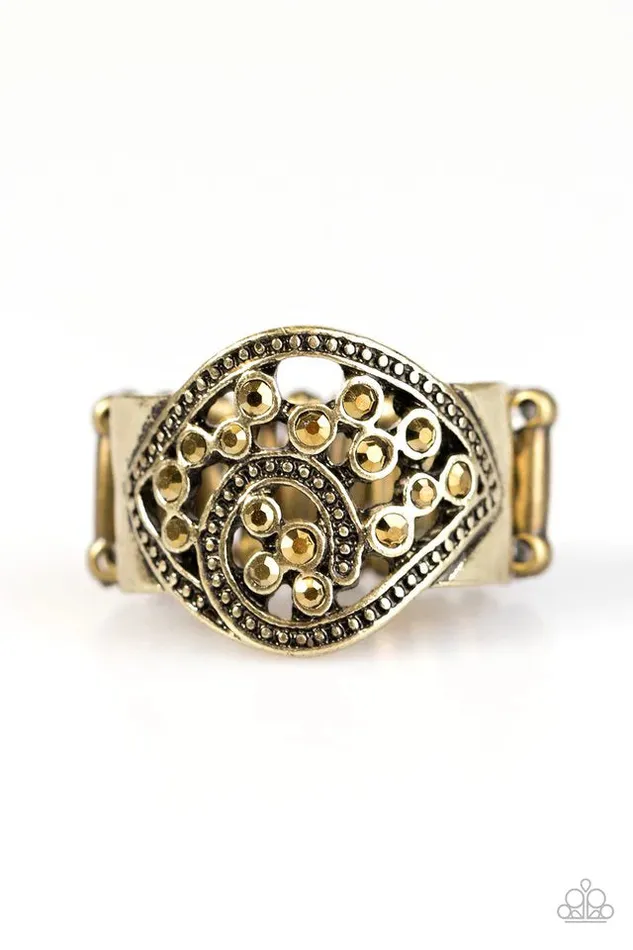 Paparazzi Ring Tsunami Shine Brass Paparazzi Jewelry Rings