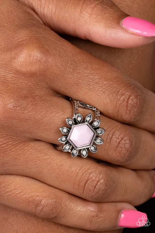 Paparazzi Ring Wonderfully Wallflower Pink Paparazzi Jewelry Rings